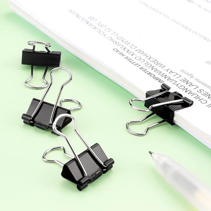 ZZTX Black Binder Clips Paper Clamps Clips Small Size, 0.75 Inches, 36 Pack - Image 6
