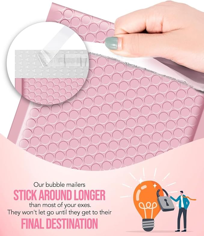 GSSUSA Large Bubble Mailers 10.5x16 Inch 250 Pack Light Pink Padded Envelopes - Image 4