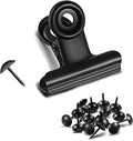 Bulldog Clips with Hole for Push-pin, Paper File Clips with Strong Spring by YUCHIYA