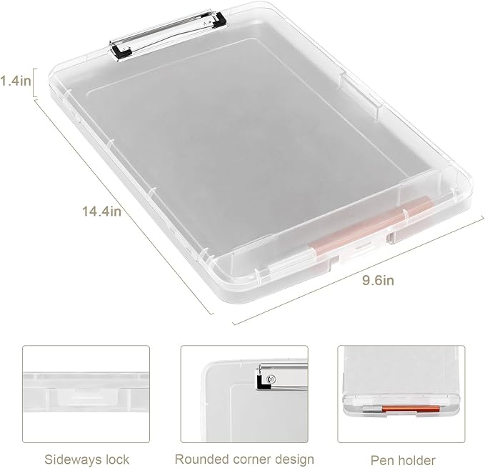 Piasoenc Clipboard with Storage, 8.5 x 11 Organization Box with Pen Holder and - Image 3