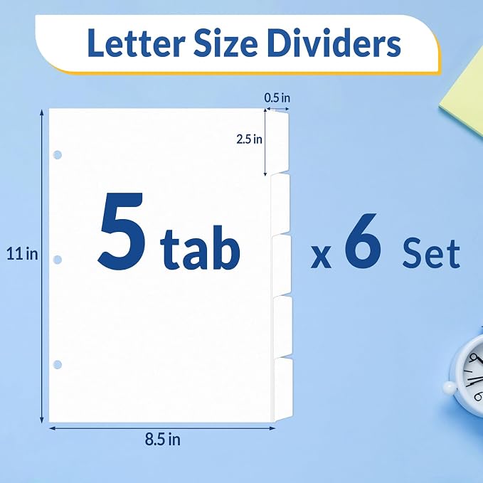 SUNEE Binder Dividers with Tabs - Image 2