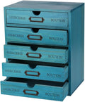 Wooden Storage Box with 5 Drawers Apothecary Drawers Vintage Wooden Drawers by Unknown