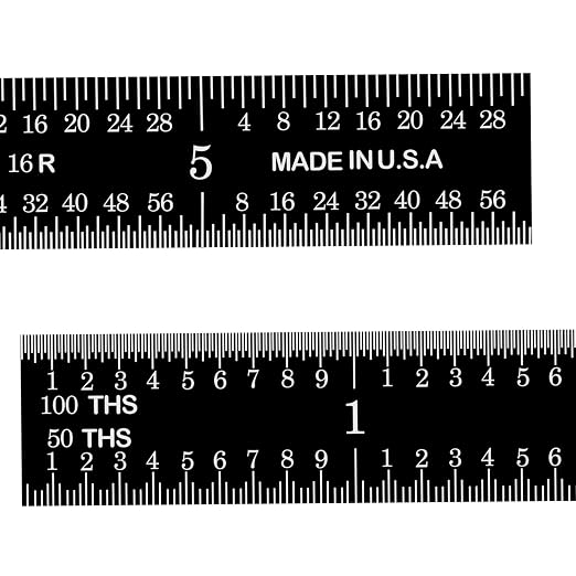 PEC Tools 6 inch Flexible Metal Ruler, High Contrast, 16R Graduation, Machinist - Image 2