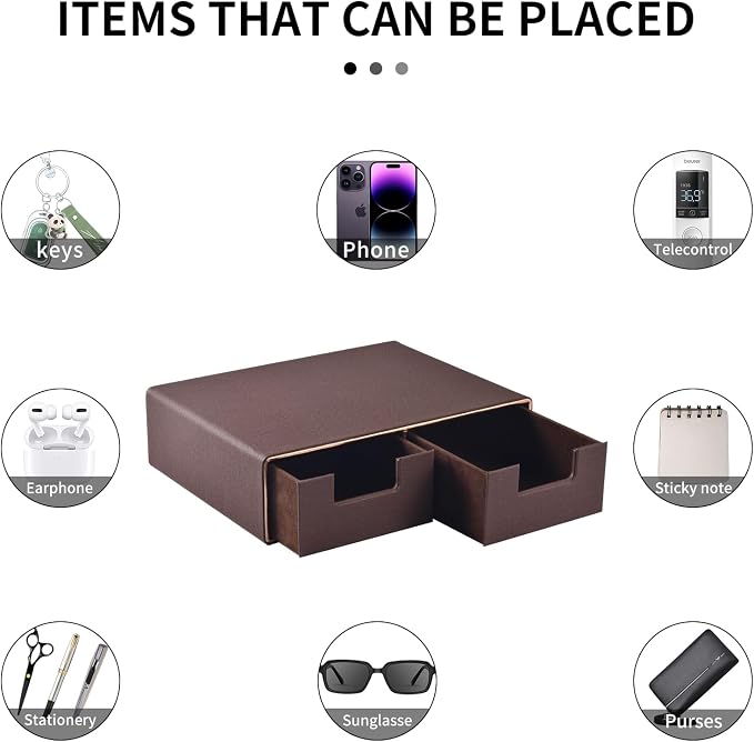 Linen Leather Desk Organizer and monitor stand - Image 7