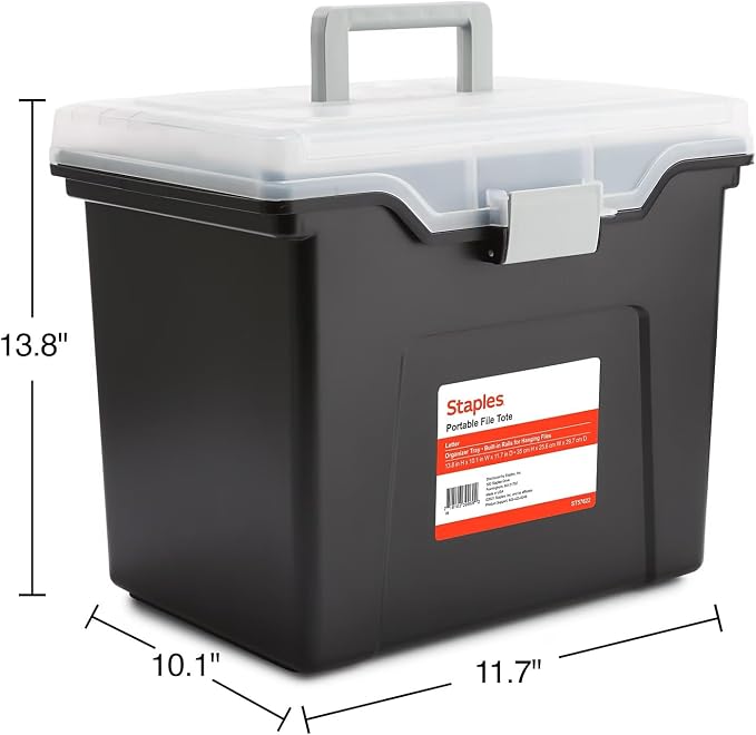 STAPLES File Box File Portable Tote, Letter Size - Image 5