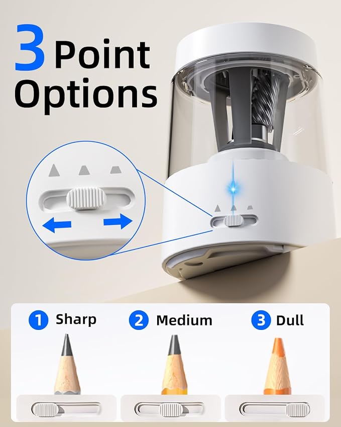ZMOL Electric Rechargeable Pencil Sharpener, Automatic Pencil Sharpeners - Image 3