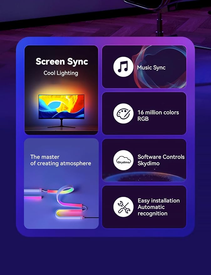 G100 LED Monitor Backlights for PC & Mac, LED Strip Lights that Sync - Image 5