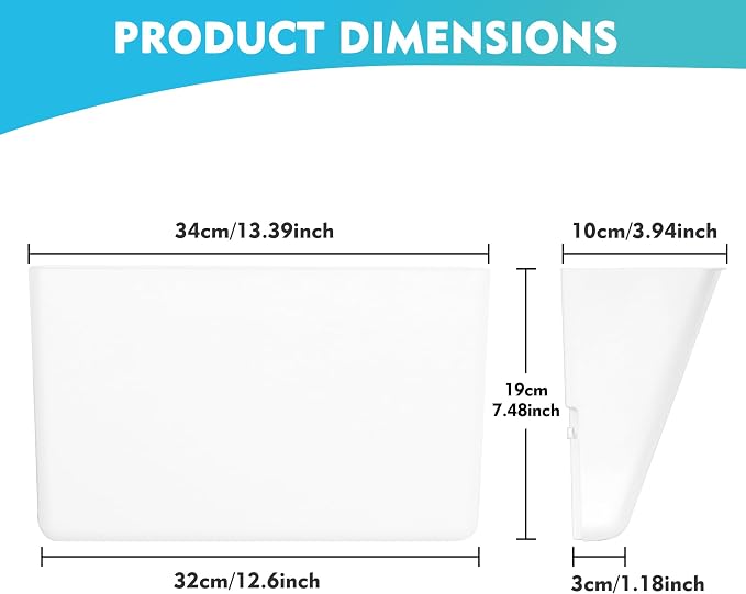 EASEPRES 4 Pack White Plastic Single Pocket Hanging File Organizer, Wall Mount - Image 2