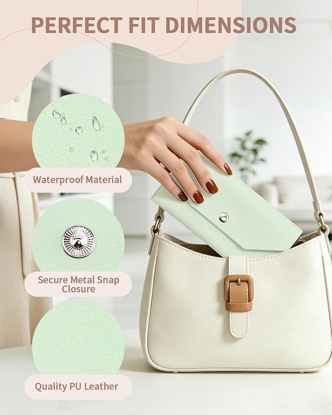 1 Pieces Money Saving Binder, Light Green PU Leather Cash Envelopes Cash Wallet - Image 3