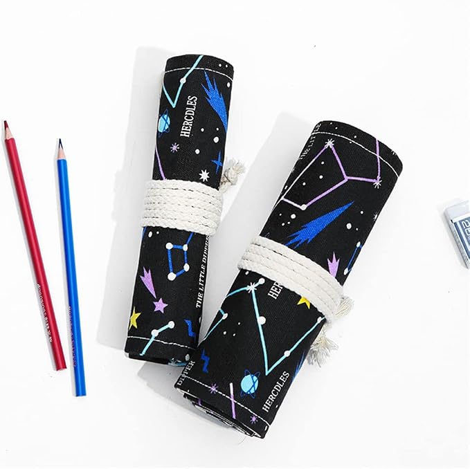 DIYOMR 24/36/72 Slots Pencil Wrap Pencil Rolls, Artist Colored Pencils Roll Up - Image 7
