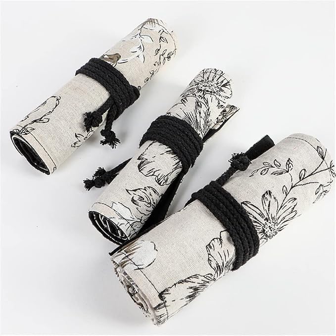 DIYOMR 24/36/72 Slots Pencil Wrap Pencil Rolls, Artist Colored Pencils Roll Up - Image 6