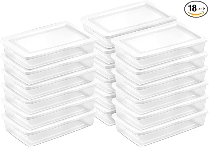 Sterilite 18 Pack Storage Box, 41 Quart Stackable Tote by Sterilite