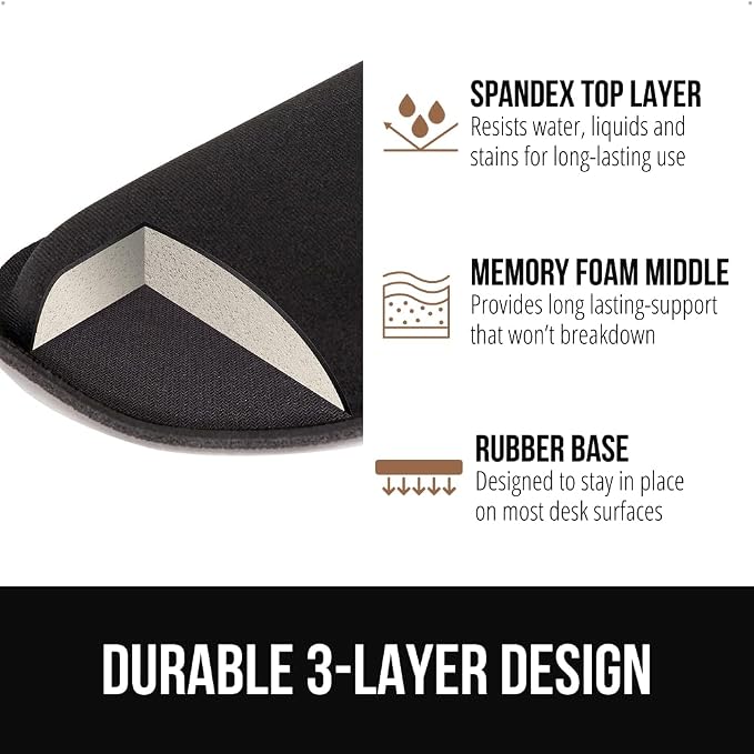 GORILLA GRIP Silky Memory Foam Keyboard Wrist Rest and Mouse Pad - Image 5