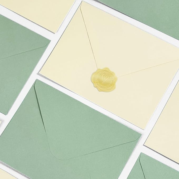 50 PCS Sage Green Colorful A7 Envelopes - Image 5