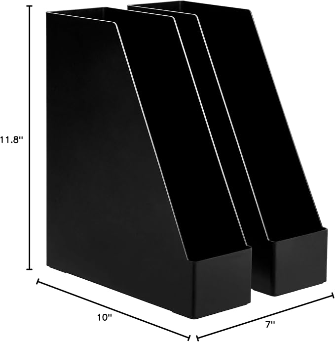 Amazon Basics Plastic Desk Organizer Vertical Magazine Rack and File Holder - Image 5