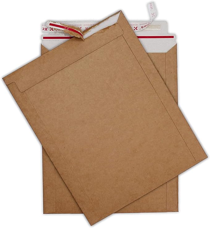 Xxcxpark 25 Pack Brown Kraft Rigid Mailers, 6.25 x 8.25 inches Self Seal Photo - Image 4