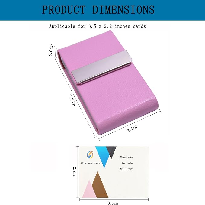 Business Card Holder with Ultra Slim Design, Business Card Case with Premium PU - Image 3