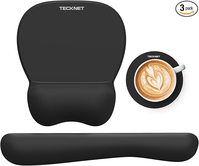 TECKNET Gel Mouse Pad with Wrist Rest, 3 in 1 Keyboard Wrist Rest by Tecknet