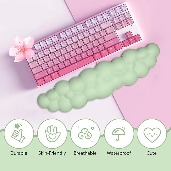 JIKIOU Upgrade Leather Cloud Keyboard Wrist Rest, Cloud Wrist Rest - Image 2