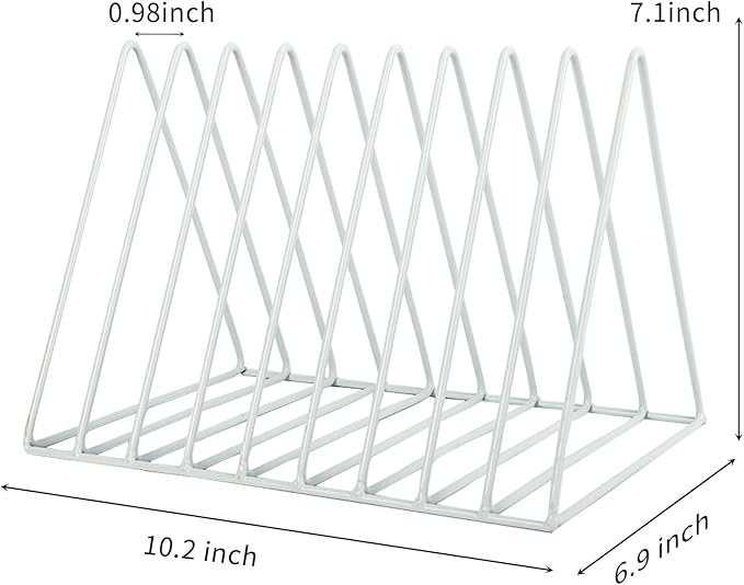EASEPRES Vinyl Record Holder Storage, 9 Slot Metal Magazine Book Album Display - Image 2