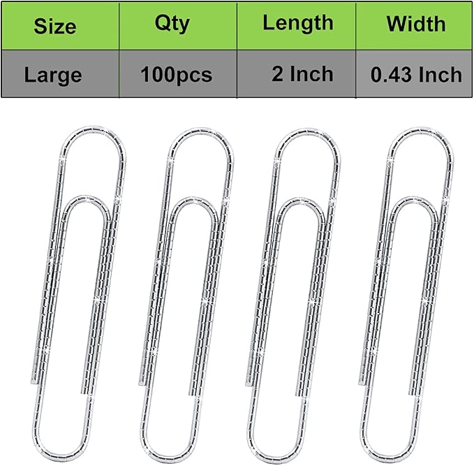 Vinaco Paper Clips Non Skid, 100 Pack Large Paper Clips 2 Inch, Durable & Rust - Image 2