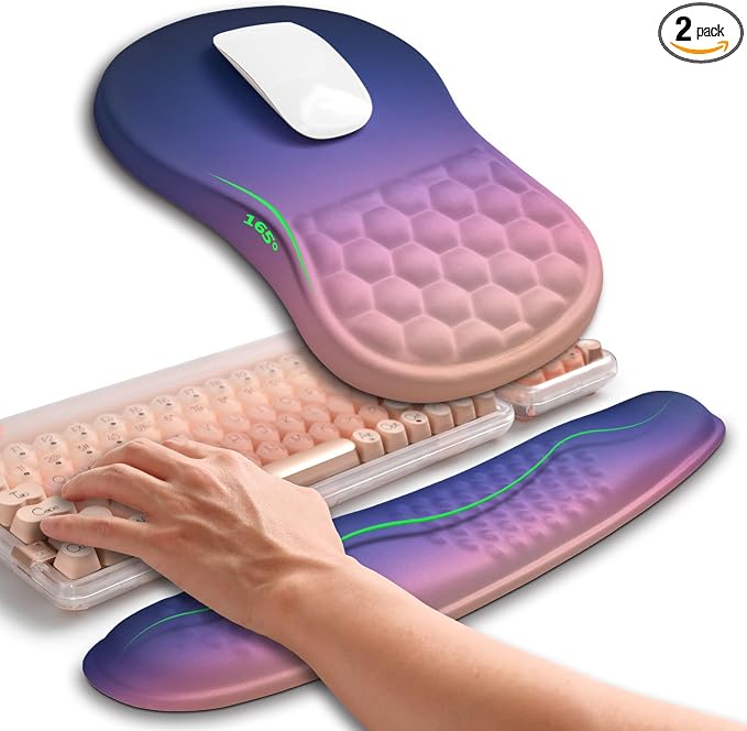 Hokafenle 2in1 Combination, Wave Keyboard Wrist Rest and Ergonomic Curvature by Hokafenle