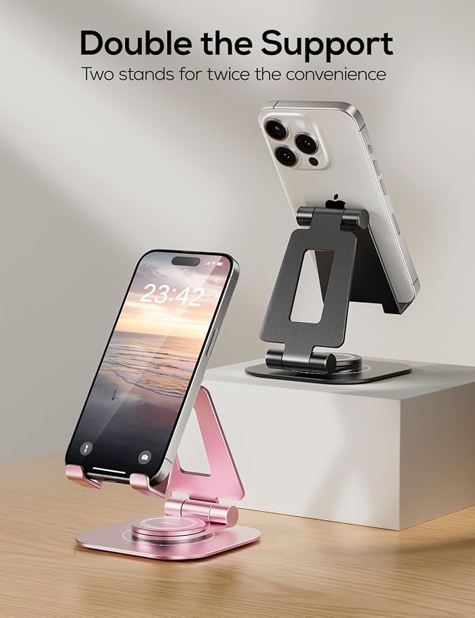 Nulaxy 2-Pack 360 Rotating Phone Stand, Fully Adjustable Foldable Phone Holder - Image 3