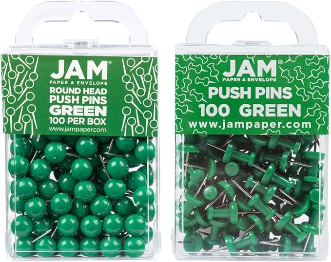 JAM PAPER Colorful Push Pins by JAMPaper