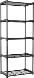 5-Tier Storage Shelves with Plastic Connectors – Metal Shelf Organizer by Unknown