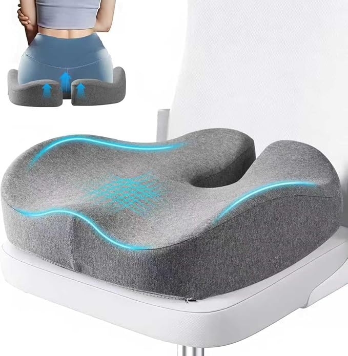 Seat Cushions for Office Chairs & Hip Pain Relief, Extra-Dense Coccyx Cushion by Unknown