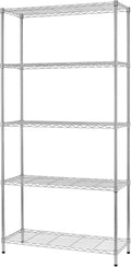 BestOffice | 5-Tier Wire Storage Shelves | 36x14x72 | Chrome | by BestOffice