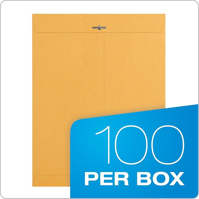 Quality Park, Gummed Kraft Clasp Envelopes, 100 / Box, 9.5 x 12.5 Inches - Image 4