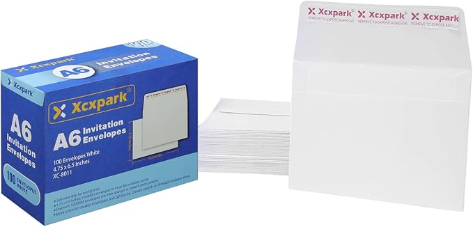 Xxcxpark 100 Qty Printable A6 Invitation Envelopes 4.75 x 6.5 inches Cards - Image 6
