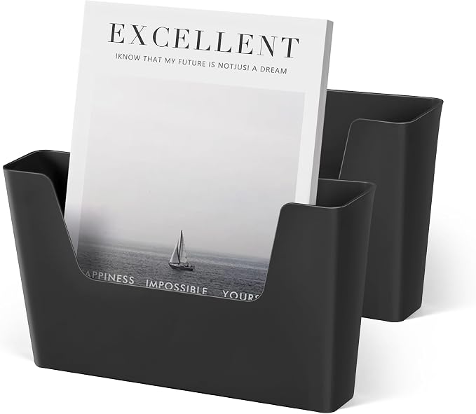 YOHOM Adhesive File Holder Plastic Document Folder Door No Drilling Mount Mail by Yohom