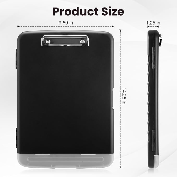 Sooez Clipboard with Storage, Clip Board 8.5 x 11 with Pen Holder, Plastic - Image 2