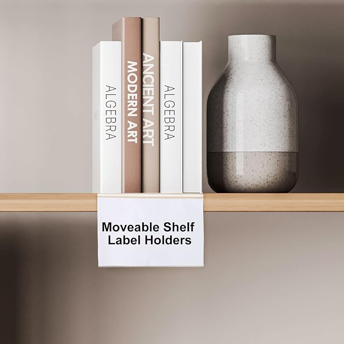 Containlol 15 Pieces Moveable Shelf Label Holders Clear Shelves Tags Moveable - Image 7