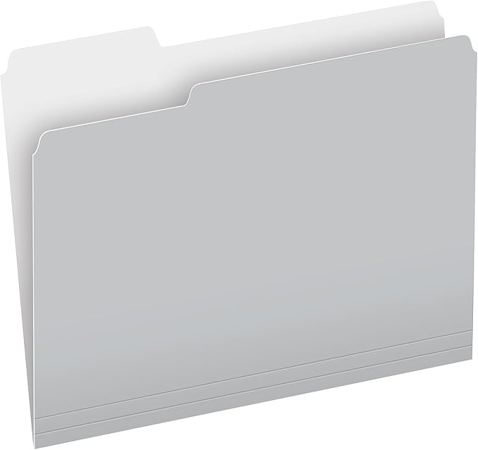 Pendaflex File Folders, 100 Pack, Durable Gray Folders, Letter Size, 3 Tabs by TOPSProducts