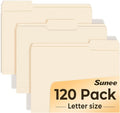 SUNEE File Folders, 120 Pack Manilla Folders 8.5 x 11, 1/3 Cut Tab by SUNEE