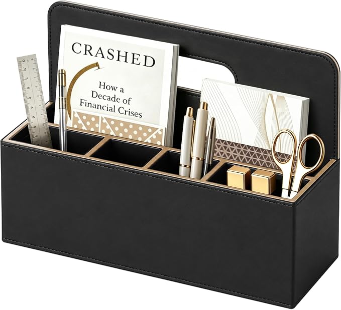Mail Organizer Countertop, Pencil Holder, Office Supplies File Bill Sorter | PU by Thelittlebeautyoflife