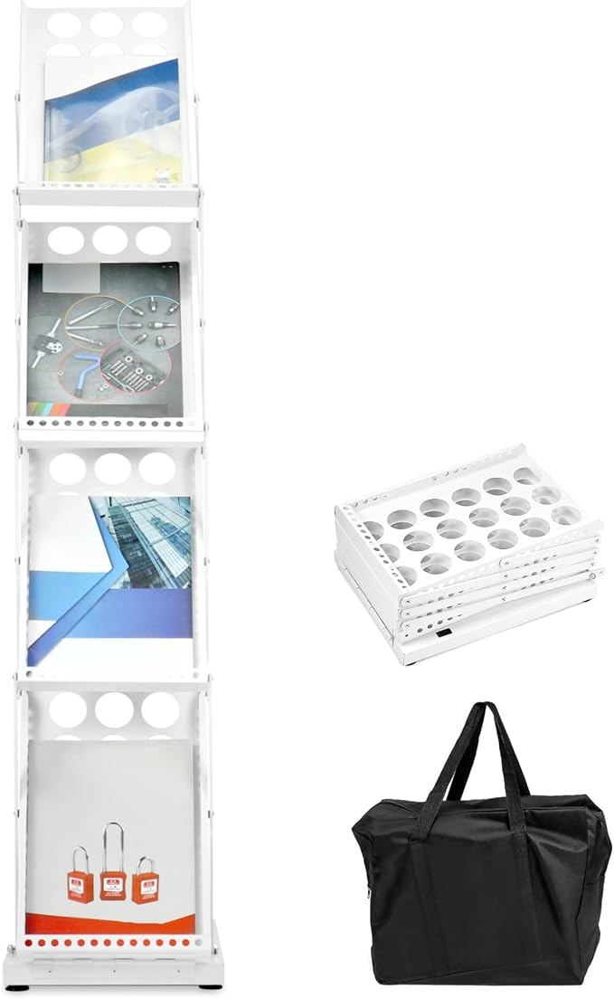 QWORK Foldable Brochure Display Stand, Magazine Brochure Display Rack Stand - Image 7