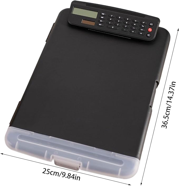 Clipboard with Storage and Calculator, 9.84x14.37in File Folder Plastics - Image 2