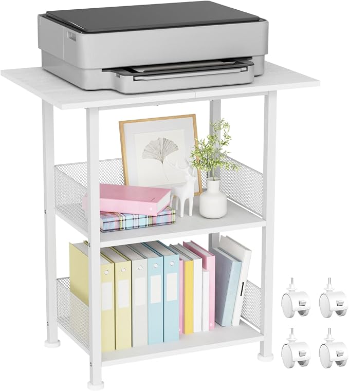 BOHDK Printer Stand, 3-Tier Industrial Large Printer Table by BOHDK