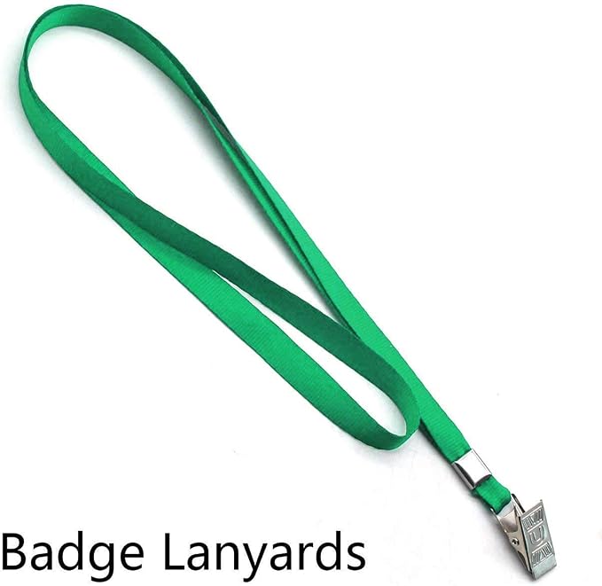 Beebel Green Lanyards 100 Pack Nylon Flat Badge Lanyard - Image 4