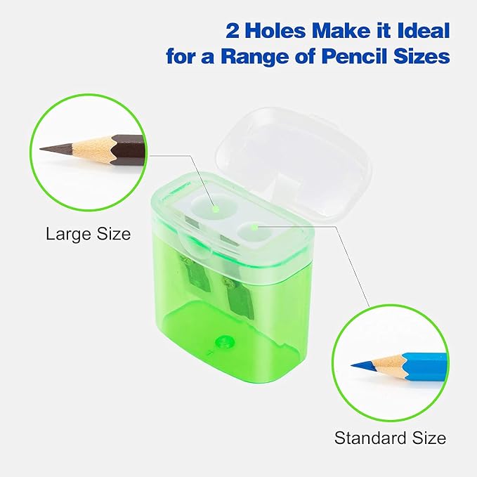 KIDMEN 24 PCS 2 Holes Small Manual Pencil Sharpener - Image 5