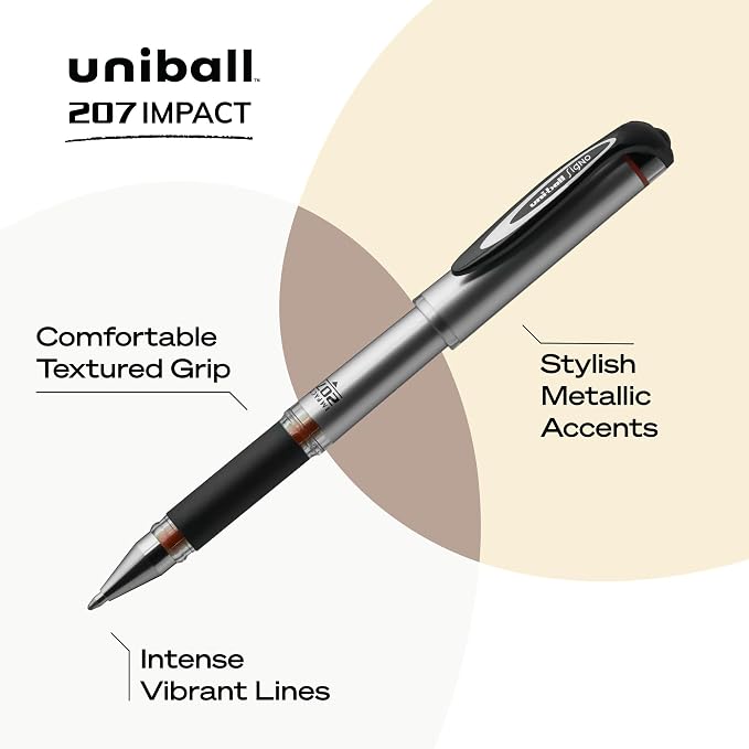 uniball 207 Impact Gel Pens, Bold Point, 12 Pack - Image 3