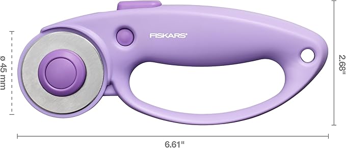 Fiskars Loop Rotary Cutter, Explore Collection Ultra Lilac, Precision-Ground - Image 4
