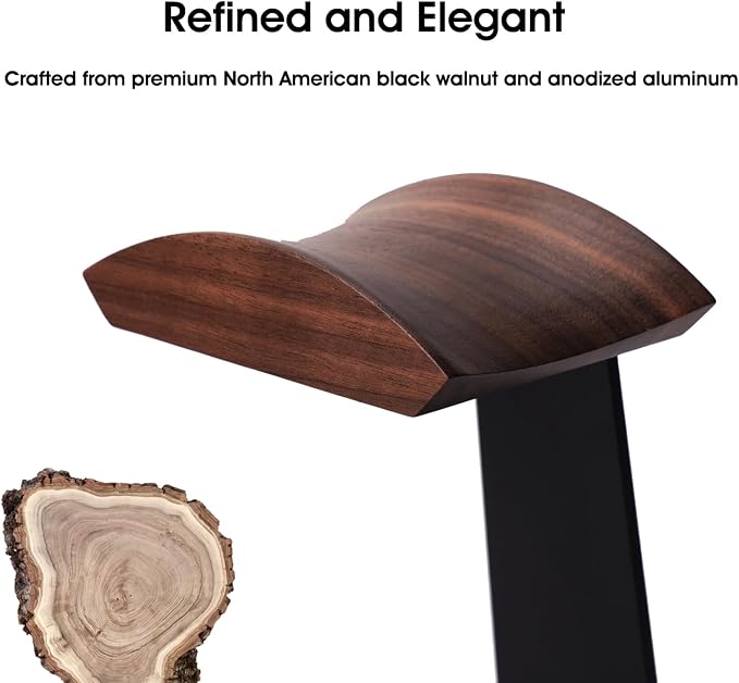 Walnut Headphone Stand, Wooden Headset Stand - Image 2
