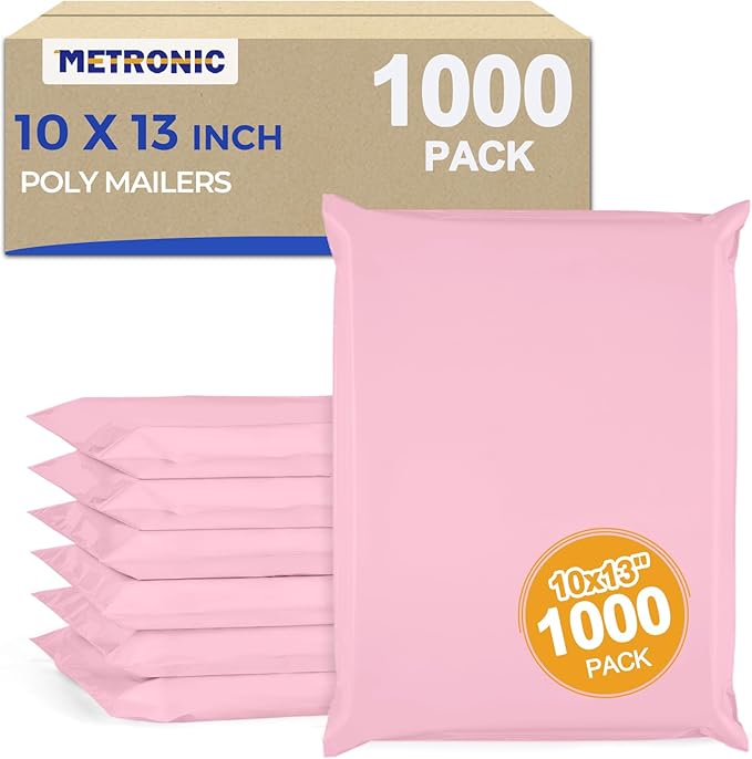 Metronic Poly Mailers 10X13 1000 Pack Bulk, Heavy Duty Self-Seal Shipping Bags by METRONIC