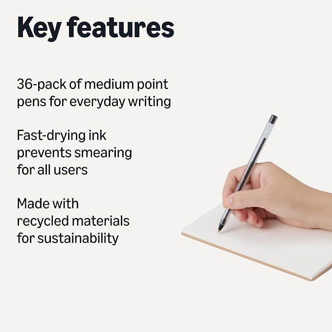 Amazon Basics Ballpoint Pens, Medium Point 1.0mm - Image 2