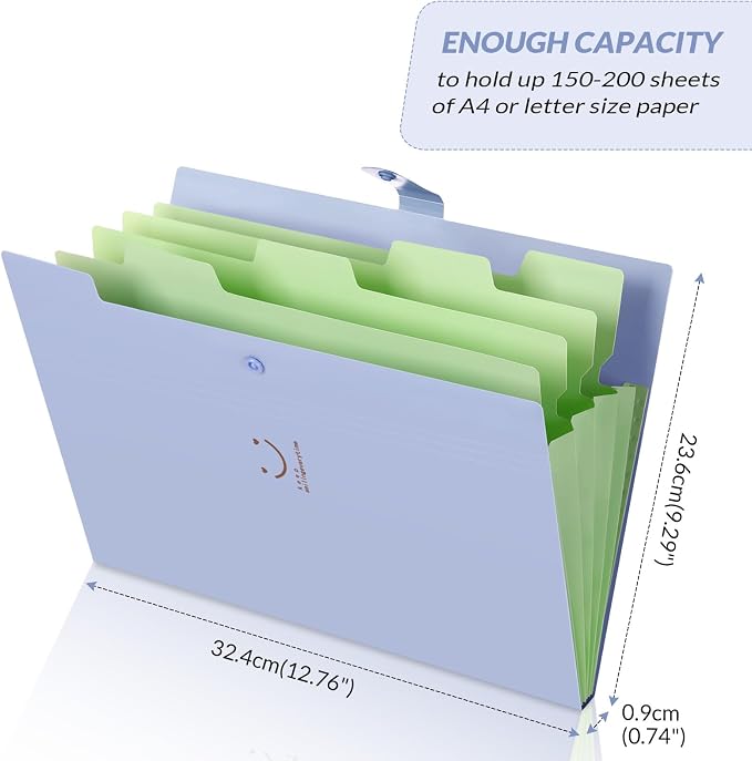 SKYDUE Letter A4 Paper Expanding File Folder Pockets Accordion Document - Image 3